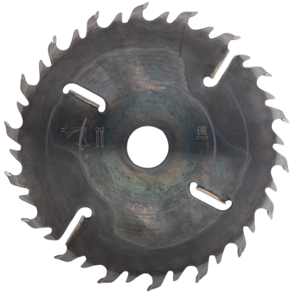 WoodCraft Пила дисковая 250*50*2,5/3,5/(18z+18)+4 (шпон. паз 10*5 - 2 шт. под 90 гр.) для УПТ-250М