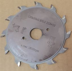 Дисковая пила Подрезная пила 120х20х2.2/2.8 Z12+12 (МАТЕРИАЛ ТВ.СПЛ. (FM01)