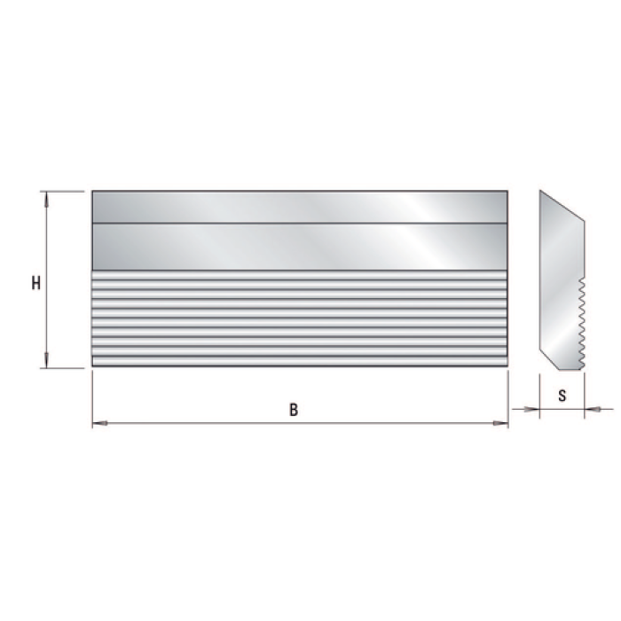 Бланкетный нож с рифлями для профилирования из быстрорежущей стали RED SAMURAI 650x40x8 мм