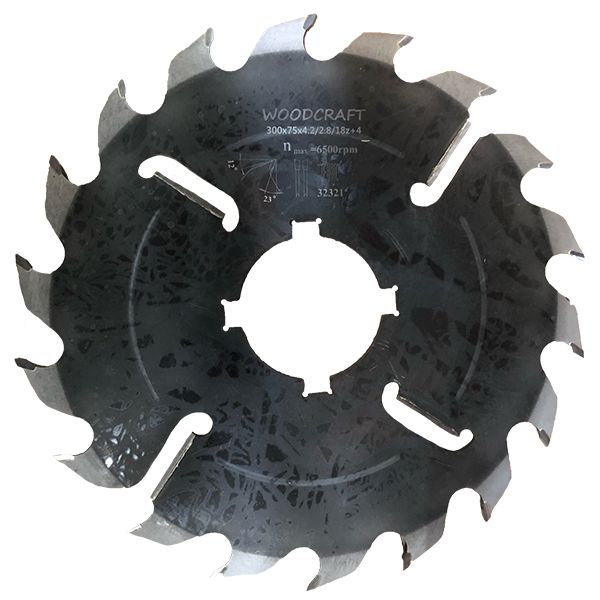 Дисковая пила 300х75х4.2/2.8/18z+4 (13.5х7.5 - 4 шт. под 90 град.)(БЕЛАЯ АКУЛА)