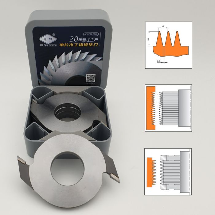 Насадная фреза веерная для шипового сращивания древесины заплечик XIAN FENG 160x50x10x2T grey