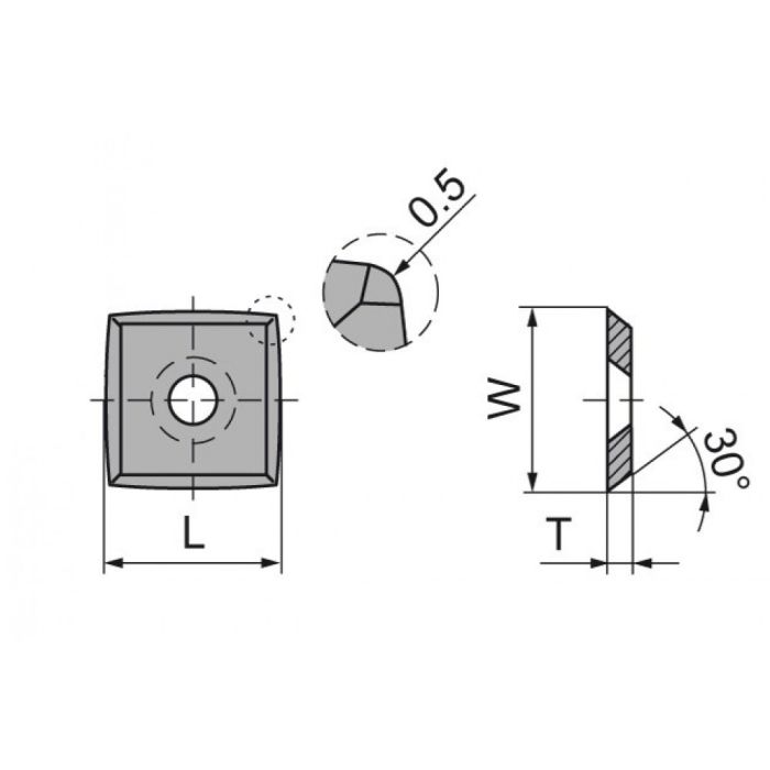 Нож твердосплавный TS 15 х 15 х 2,5 R0,5 30 град. универсальный RED SAMURAI