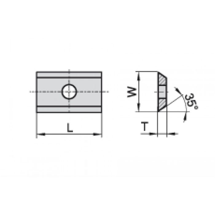 Нож твердосплавный TS 20 х 12 х 1,5 (T04F) универсальный RED SAMURAI