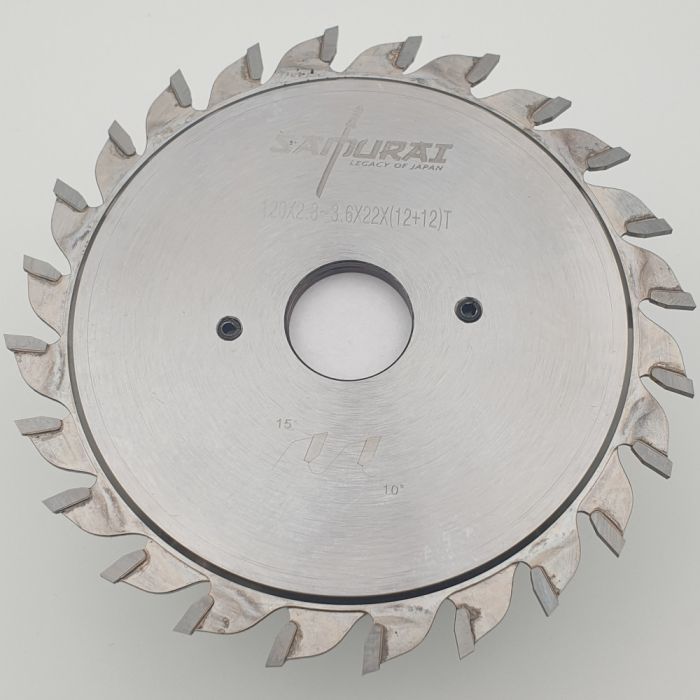 Пильный диск подрезной составной 120x2.8-3.6x22 Z12+12T ST2 RED SAMURAI