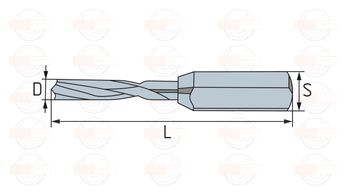 Сверло глухое для присадочного станка 5x70x10 LH PROFI левое HEFN
